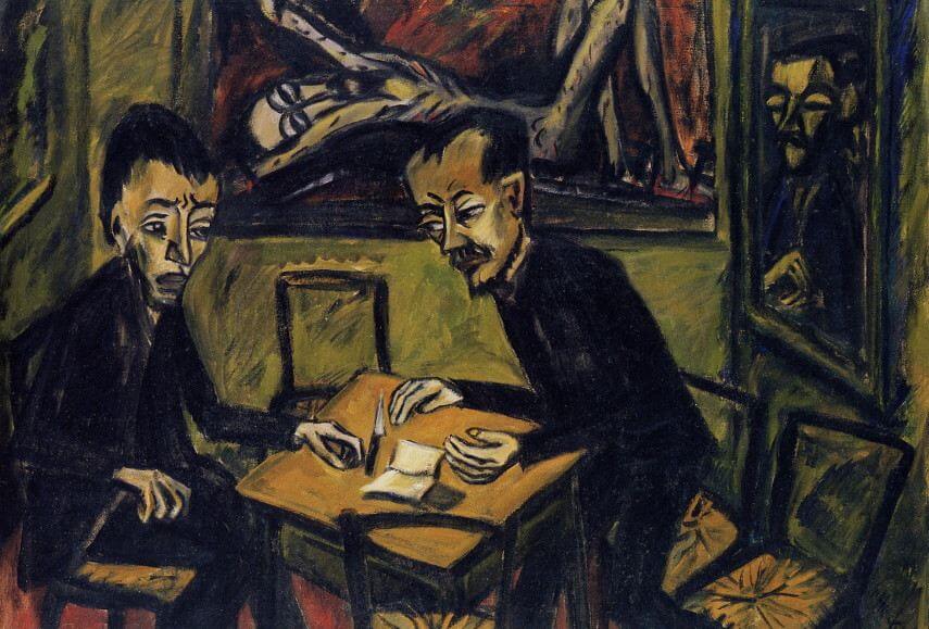 אריך הקל, שני גברים ליד שולחן, 1912
