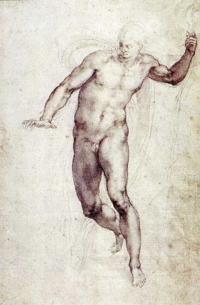 מיכאלאנגלו, רישום הכנה, ישו הקם לתחיה, 1532-33