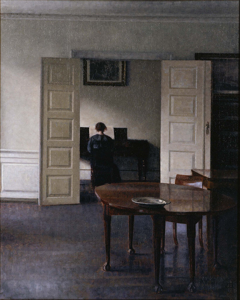 interior-with-ida-playing-the-piano-1910 - האמרשוי