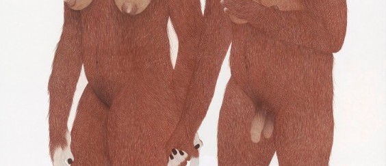 Untitled (The Expulsion), 2018, pencils on paper,300x200cm