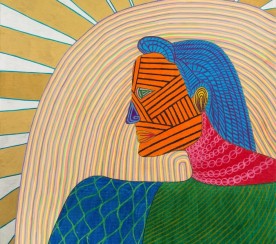 אסנת טריקי, ללא כותרת, 2018, פנדה, עפרון, מרקרים, טושים על קרטון